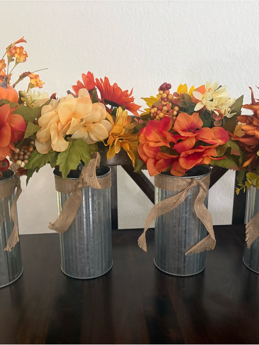 Autumn Harvest Faux Floral Arrangement in Orange and Cream - Home Accents
